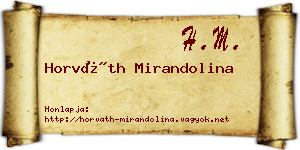 Horváth Mirandolina névjegykártya